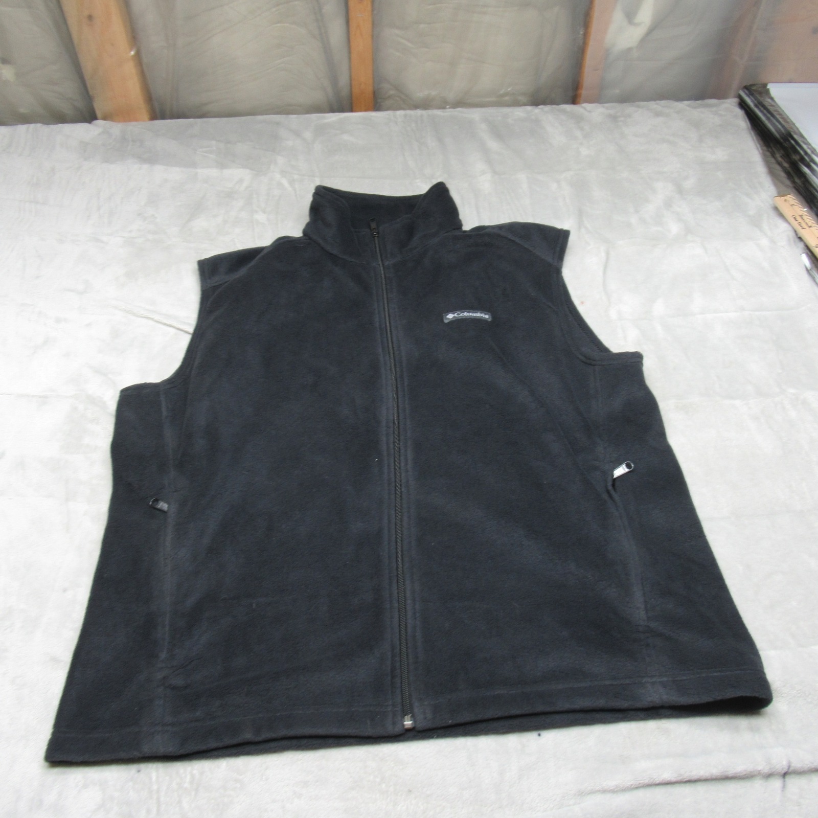 Columbia Vest Mens Xl Black Steens Mountain Warm Fleece Full Zip Hiking Soft